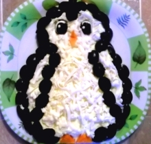 новогодний салат пингвин