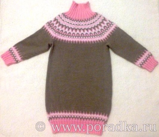 вязаное платье свитер для девочки