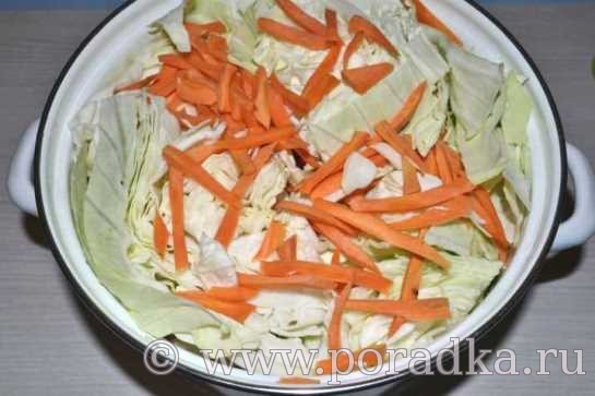 кастрюля с капустой и морковью