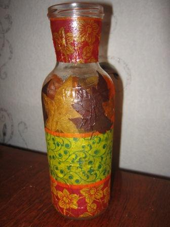 декупаж вазы осень
